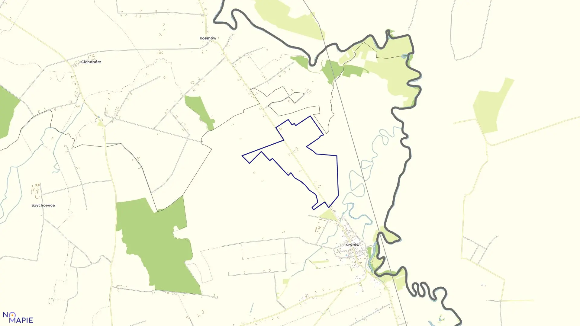 Mapa obrębu Romanów Kolonia w gminie Mircze