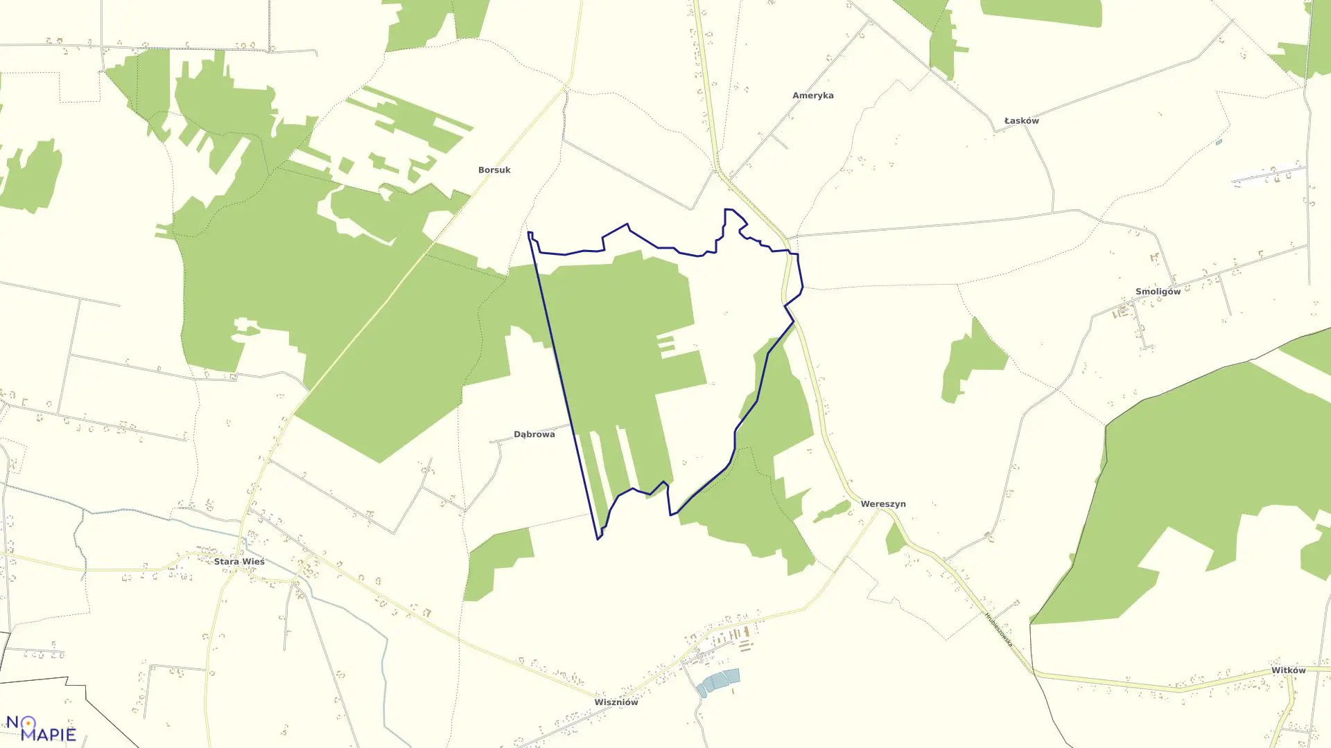 Mapa obrębu Wiszniów Korczunek Kolonia w gminie Mircze